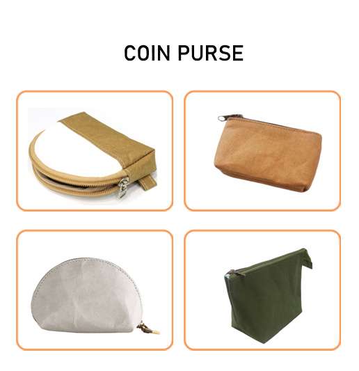 Washable kraft paper coin purse