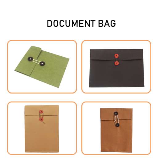 Washable kraft paper document bag