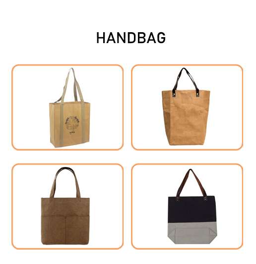 Washable kraft paper handbag