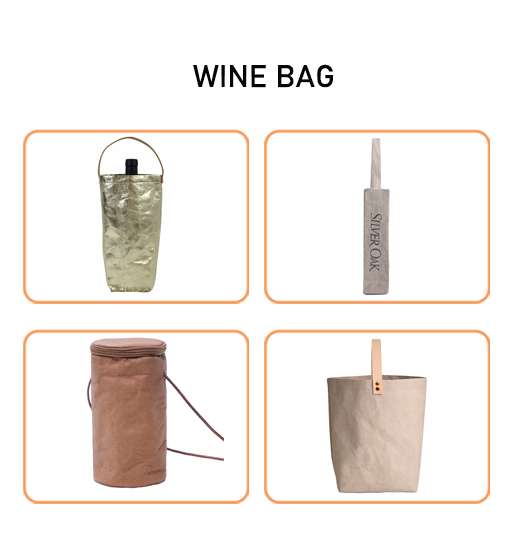 Washable kraft paper wine bags
