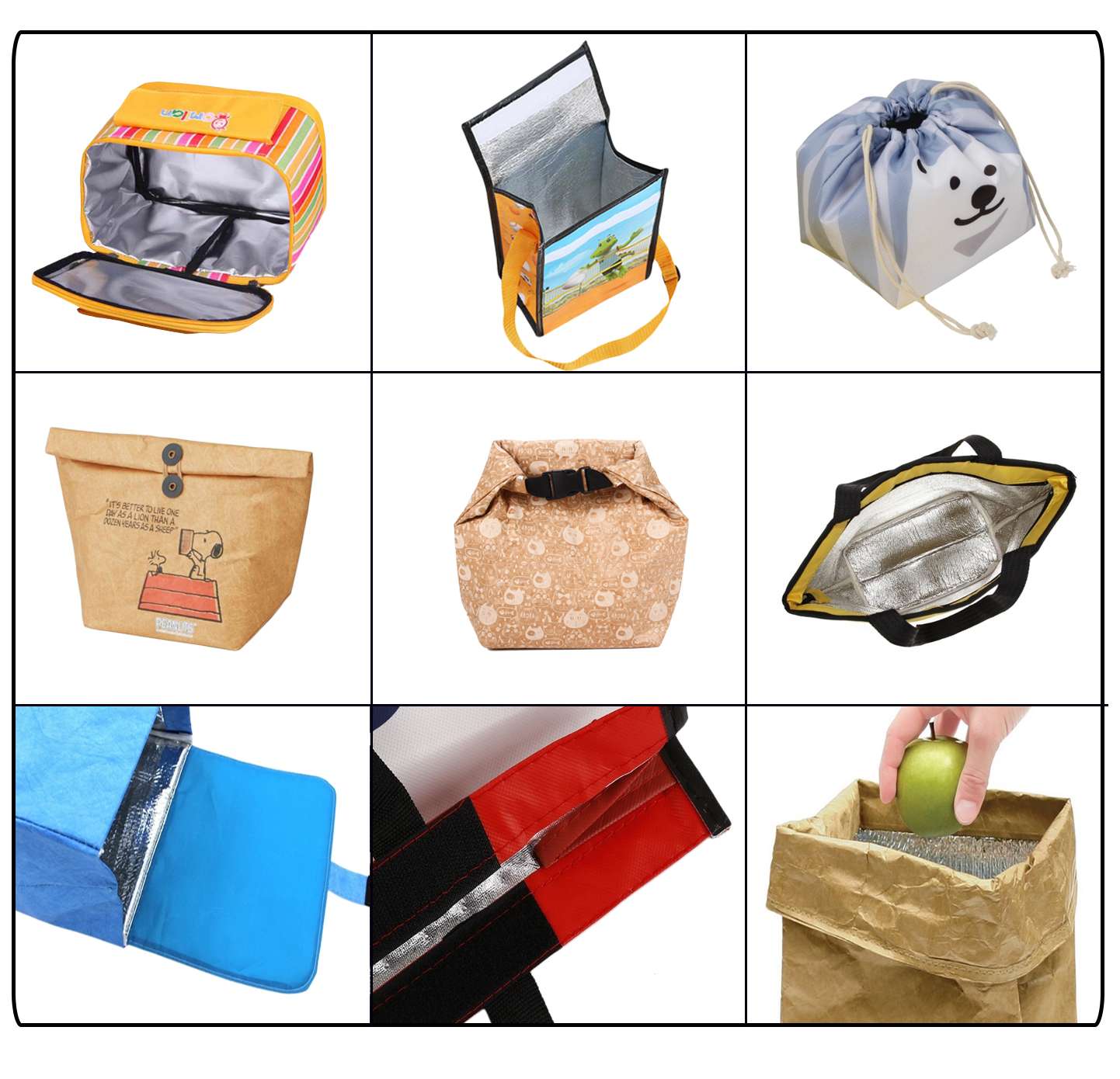 Closures of cooler bag