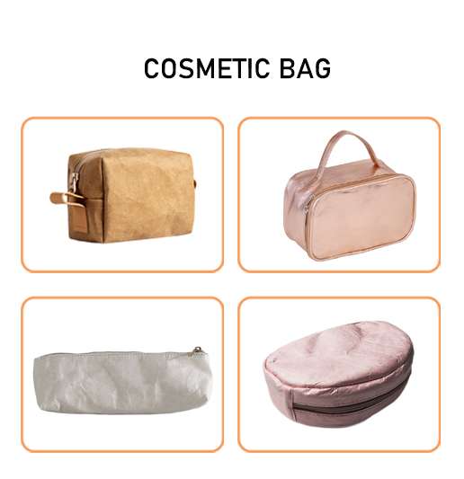 Washable kraft paper cosmetic bag