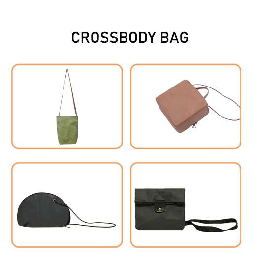 Washable kraft paper crossbody bag